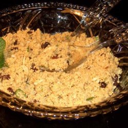 Mint Couscous With Raisins and Almonds recipe