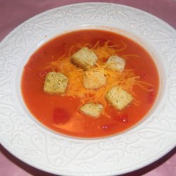 Creamy Tomato Cheese Soup With Croutons recipe