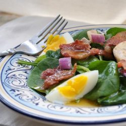 Wilted Spinach and Avocado Salad With Warm Bacon Dressing recipe