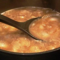 Captain Don's Onion Soup With Garlic-Flavored Croutons recipe