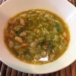 Winter Vegetable and Bean Soup With Pesto recipe