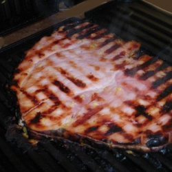 Grilled Ham Steak With Peppered Peach Glaze recipe