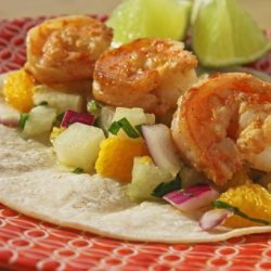Tequila Lime Shrimp Tacos With Orange Jicama Salsa recipe