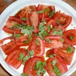 Sliced Tomato Salad With Capers and Basil recipe