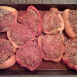 Three-Meat Stuffed Peppers recipe