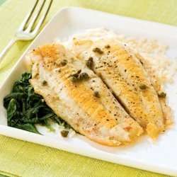 Flounder Piccata With Spinach recipe