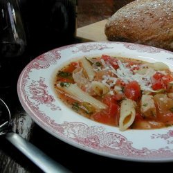 Ratatouille Soup With Pork and Penne recipe
