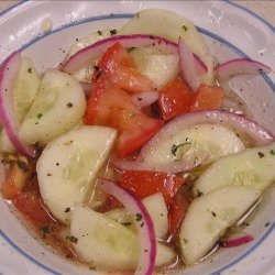 Easy Cucumber Salad W/ Red Wine Vinaigrette recipe