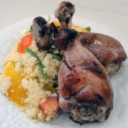 Barbecued Drumsticks With Orange Couscous recipe