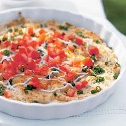 Tomato Topped Cheese and Bean Dip recipe