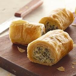 Make-Ahead Spinach Phyllo Roll-Ups from PHILADELPHIA(R) recipe