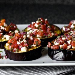 Eggplant with Tomatoes and Mint Bruschetta recipe