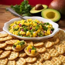 Town House(R) Crackers with Avocado and Mango Salsa recipe