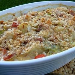 Scalloped Cabbage with Ham and Cheese recipe