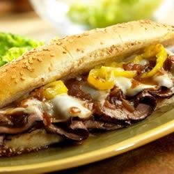 Dripping Roast Beef Sandwiches with Melted Provolone recipe