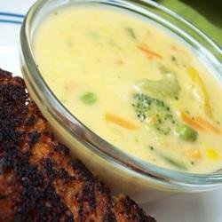 Cheesy Broccoli and Vegetable Soup recipe
