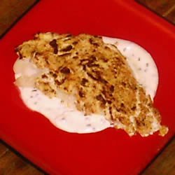 Broiled Halibut with Goat Cheese Crust recipe