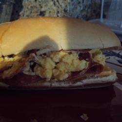Scrambled Egg and Pepperoni Submarine Sandwich recipe