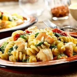 Chicken Fusilli with Spinach and Asiago Cheese recipe