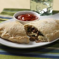 Sausage, Spinach and Ricotta Calzone recipe