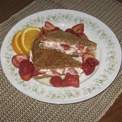 Toasted Strawberry-Cream Cheese Breakfast Sandwiches recipe
