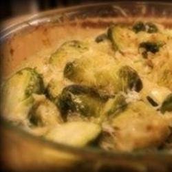 Delicious Creamy Cheesy Brussels Sprouts recipe