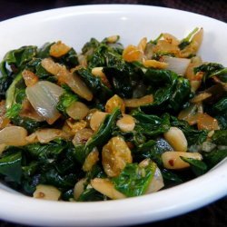 Spinach Sauteed With Raisins and Pine Nuts recipe