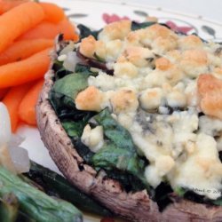 Portabellas Stuffed With Spinach and Blue Cheese recipe