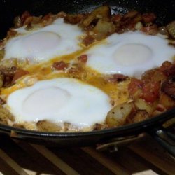 Baked Eggs With Bacon and Tomatoes recipe