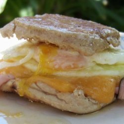 English Muffins With Eggs, Cheese and Ham recipe