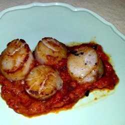 Grilled Scallops With Red Pepper Sauce recipe