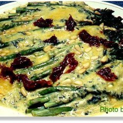 Asparagus With Lemon-Basil Gouda Cheese Sauce recipe