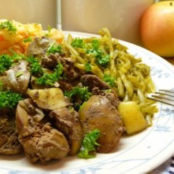 Quick Pan-Fried Chicken Livers With Apple, Onion and Sage recipe