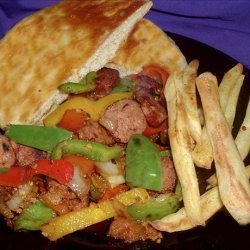 Smoked Sausage, Bell Peppers and Tomatoes recipe