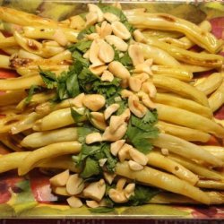 Roasted Yellow Beans With Peanuts and Cilantro recipe