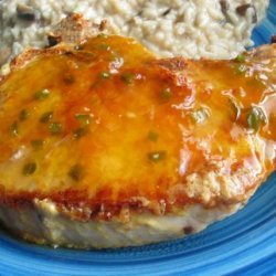 Parmesan Mustard Chops With Apricot and  Jalapeno Sauce recipe
