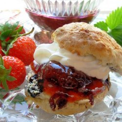 English Scones With Mixed Summer Berries and Cream recipe