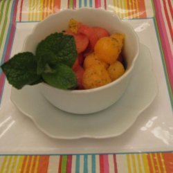 Watermelon and Cantaloupe Salad With Mint Vinaigrette recipe