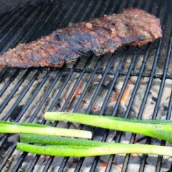 Korean-Style Marinated Skirt Steak With Grilled Scallions recipe