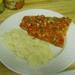 Salsa and Mango-Pepper Crusted Salmon recipe