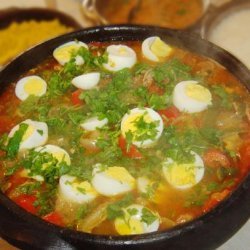Bahian Brasilian Fish Stew, Decorated With Boiled Eggs (Moqueca recipe