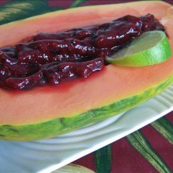 Papaya With Raspberry-Lime Sauce recipe