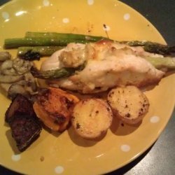 Chicken Breasts With Asparagus and Artichokes recipe