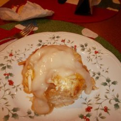 Layered Almond-Cream Cheese Bread Pudding With Amaretto Cream Sa recipe