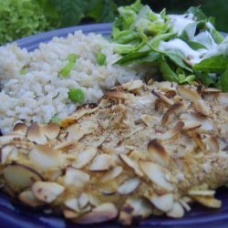 Almond-Crusted Chicken With Scallion Rice recipe