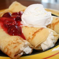 Cream Filled Crepes With Tart Cherry Sauce recipe
