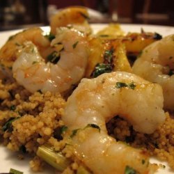 Shrimp Kabobs W/Lime Butter Sauce & Cilantro Couscous recipe