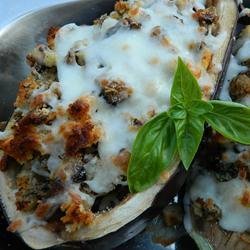 Eggplant With Mushroom Stuffing recipe