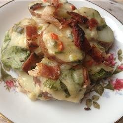 Spinach, Potatoes, and Bacon Au Gratin recipe