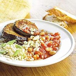 Beans with Eggplant and Rice recipe